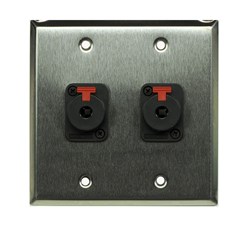 Whirlwind Wall Plate - 2 Gang Stainless Steel 2 Whirlwind WCQF 1/4 Inch Jacks